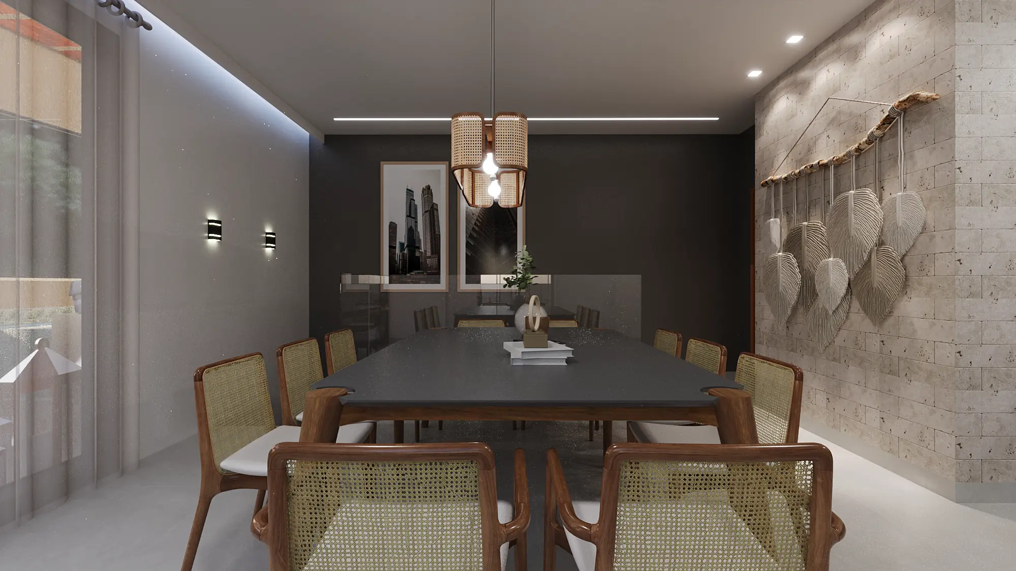 Segunda vista da sala de jantar